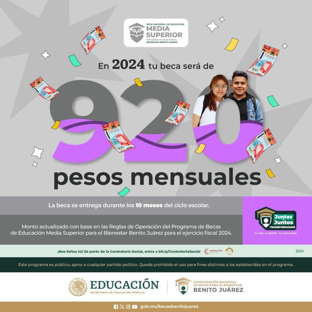 Aumento de Becas Benito Juárez para el 2024