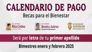 Calendario de Pago de las Becas Benito Juárez y Rita Cetina