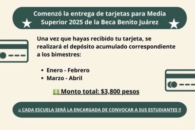 Entrega de tarjetas para Media Superior 2025