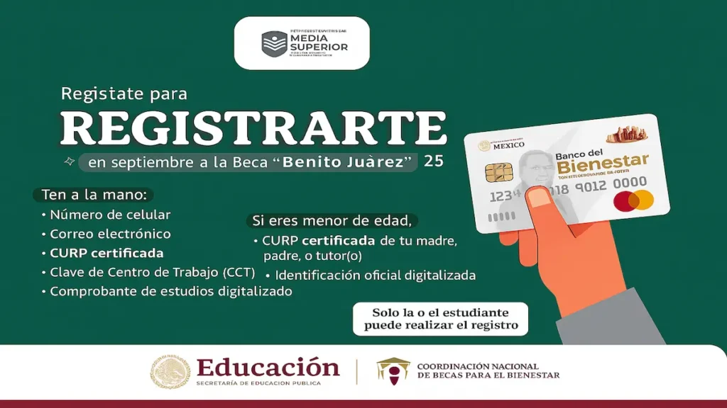 Registro Beca Benito Juárez media superior 2025