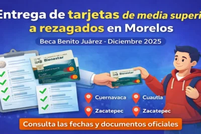 Entrega de tarjetas Benito Juárez a rezagados en Morelos