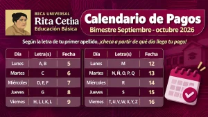 Calendario Beca Rita Cetina: septiembre-octubre 2026