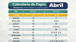 Calendario de pagos