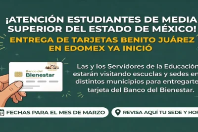 Entrega de tarjetas Benito Juárez en Edomex