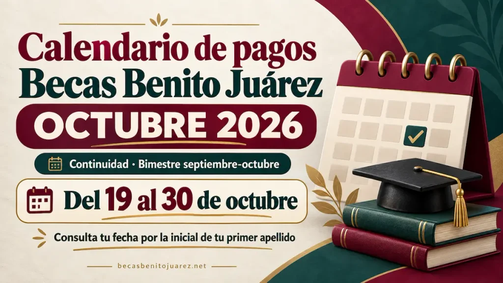 calendario de pagos Septiembre y Octubre